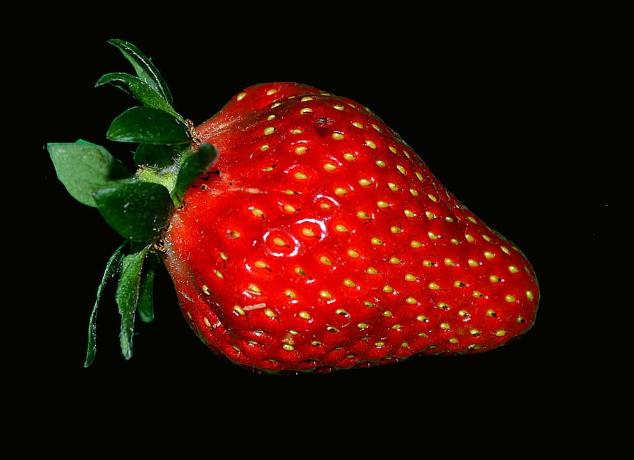 Hd Wallpaper Strawberry Red Sweet Ripe Black Background Healthy Eating Wallpaper Flare