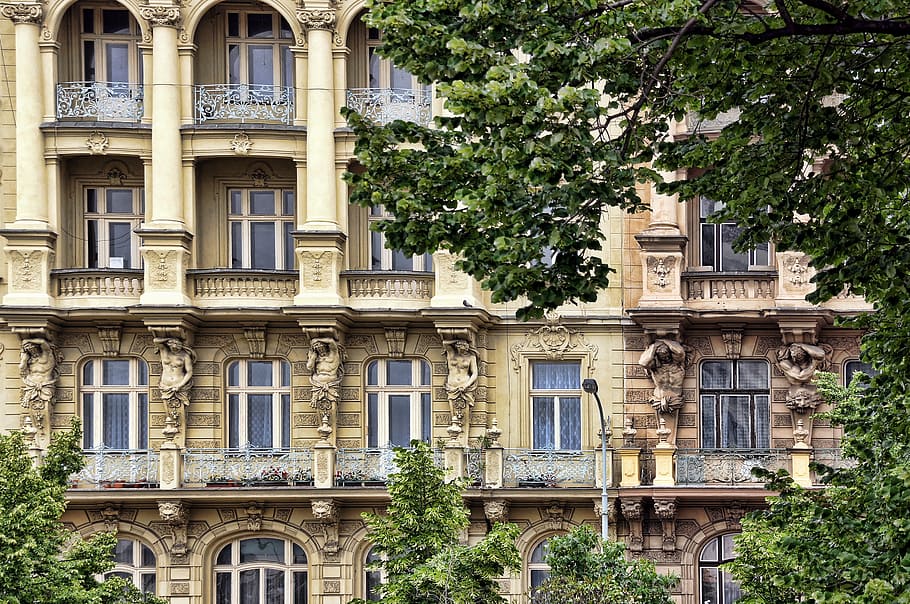 bowever, window, prague, gable, facade, building, czech republic HD wallpaper
