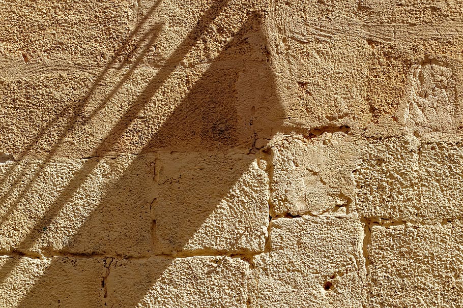 wall, stone, ancient, texture, antique, shadow, surface, rough HD wallpaper