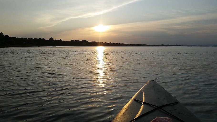 massachusetts, kayaking, sunset, water, sky, reflection, cloud - sky HD wallpaper