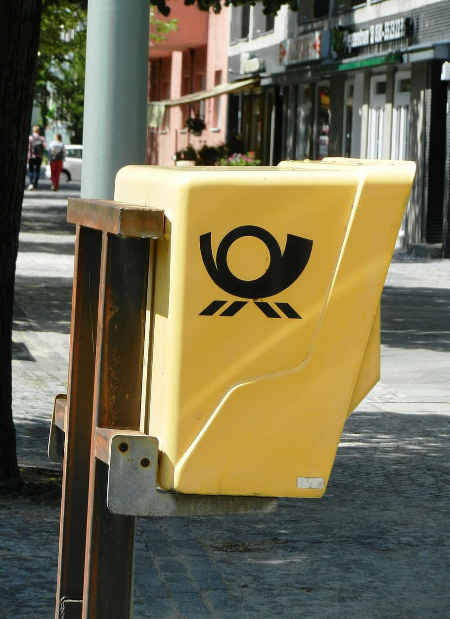 email, mailbox, letters, shipment, postman, yellow, communication HD wallpaper