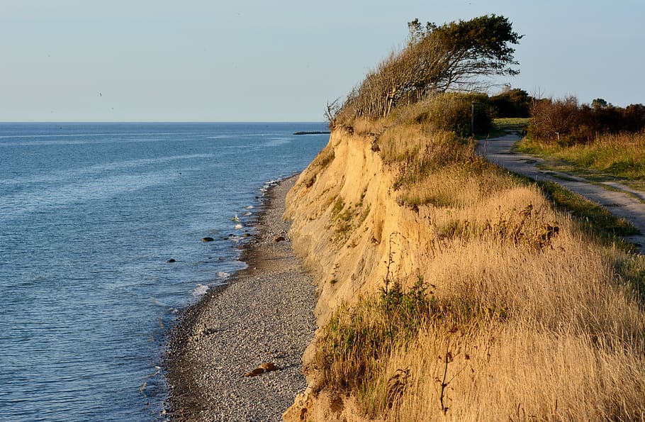 waters, coast, darß, sea, sky, land, scenics - nature, beach HD wallpaper