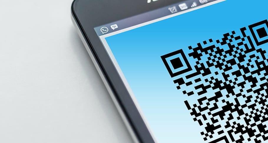 closeup photo of turned on smartphone displaying QR code, quick response code, HD wallpaper