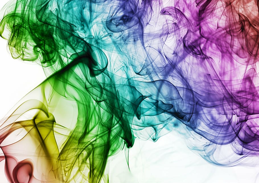 abstract art, colour, smoke, rainbow, color, design, creative, HD wallpaper