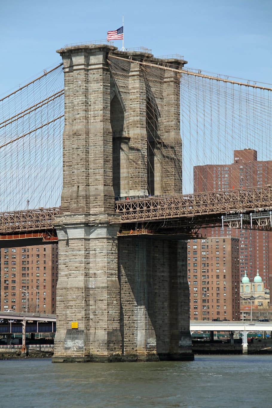 bridge, brooklyn bridge, river, manhattan, nyc, landmark, usa HD wallpaper
