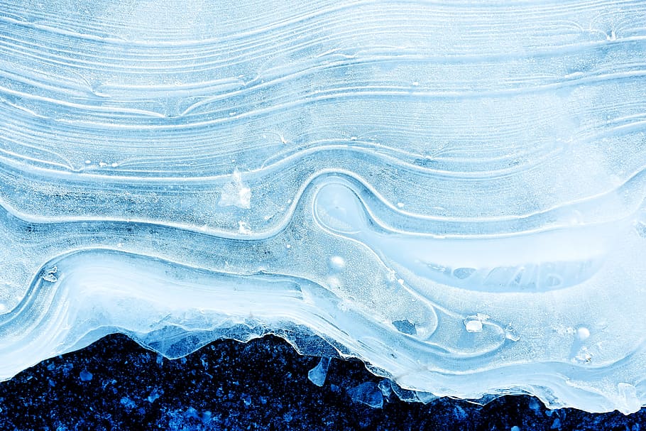 blue and white abstract illustration, sand, coast, ice, iceberg HD wallpaper