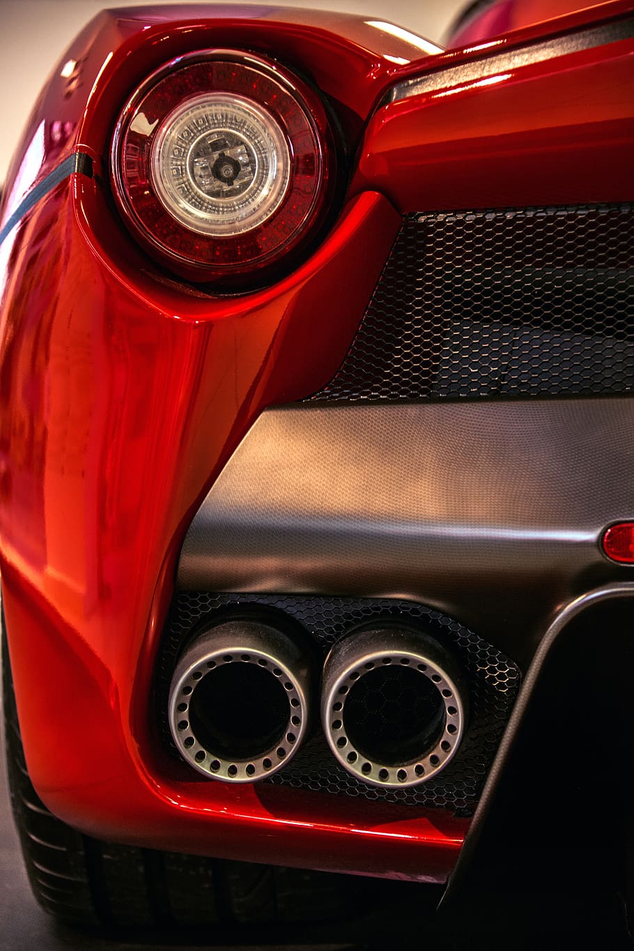 Hd Wallpaper Close Up Photo Of Red Sports Coupe Taillight Auto Ferrari Tail Lights Wallpaper Flare
