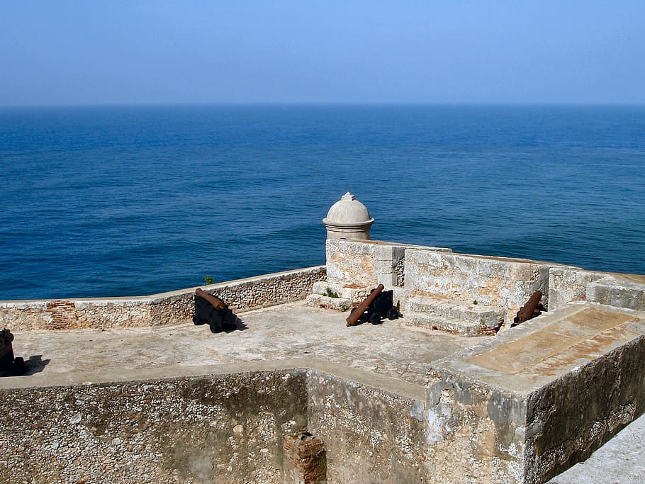 vintage brown canon, Fort, Castle, Santiago De Cuba, el castillo del morro, HD wallpaper