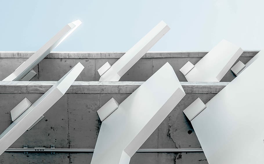 architectural photograph of white and gray concrete structure, untitled HD wallpaper