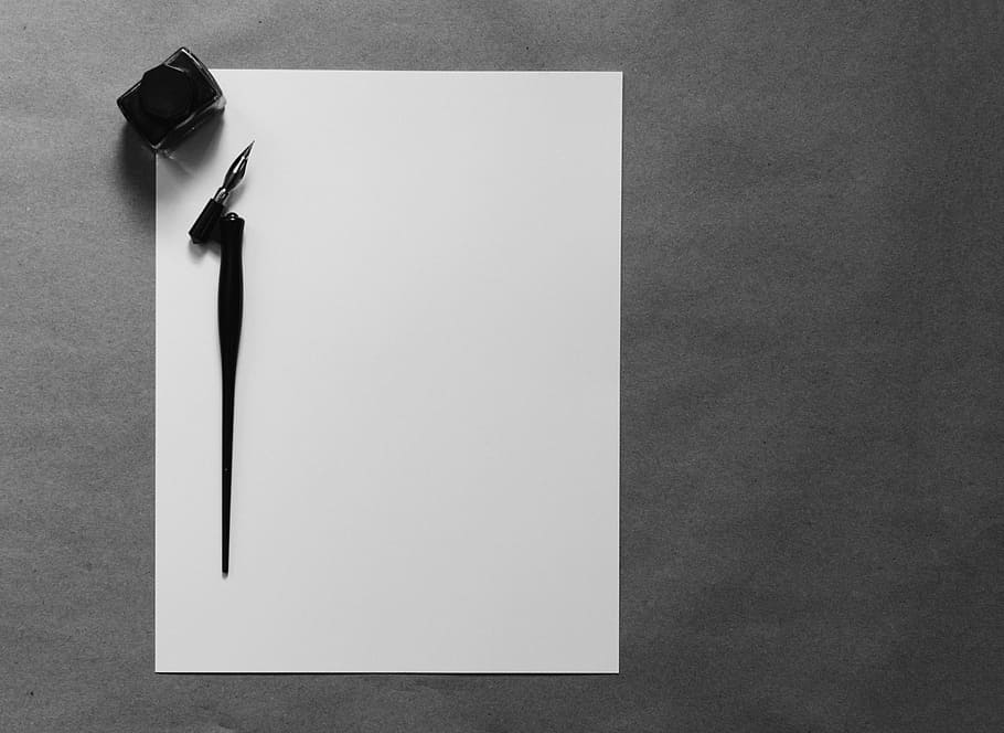 white printer paper, white paper, writing, pen, ink, letter, note HD wallpaper