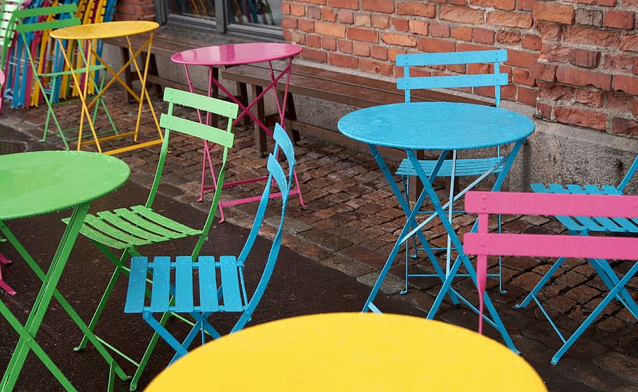 furniture, rain, café, empty, void, sorrow, table, bright HD wallpaper