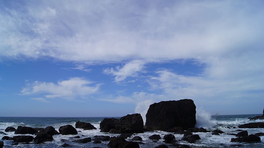 Waves, Rocks, Sea, Beach, Coast, indian beach, cloud - sky HD wallpaper