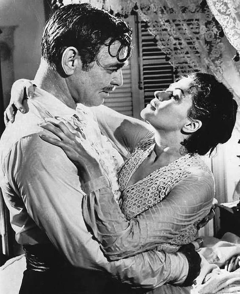 clark gable, yvonne decarlo, actor, actress, movies, vintage