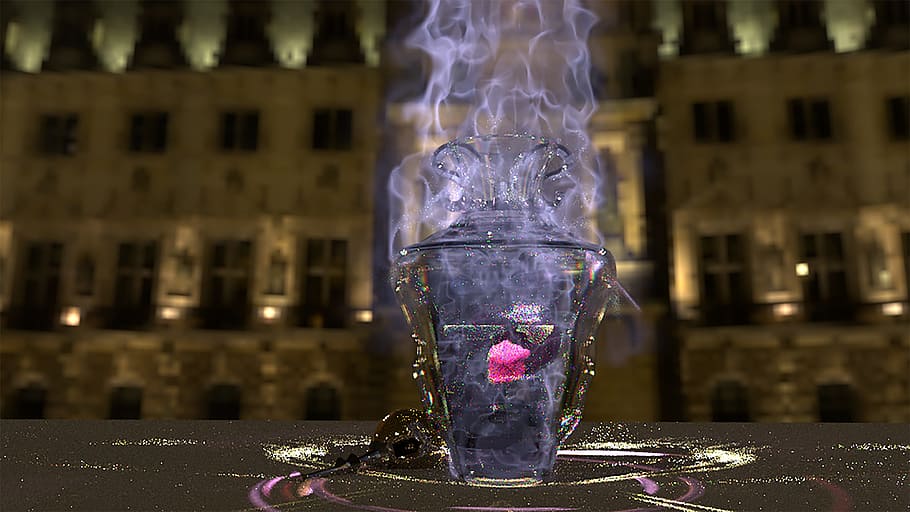 selective focus photography of clear glass vase with smoke HD wallpaper