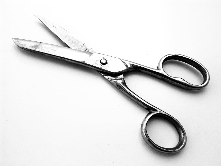 scissors, cut, metal, tool, sharp, silver, still life, work tool HD wallpaper