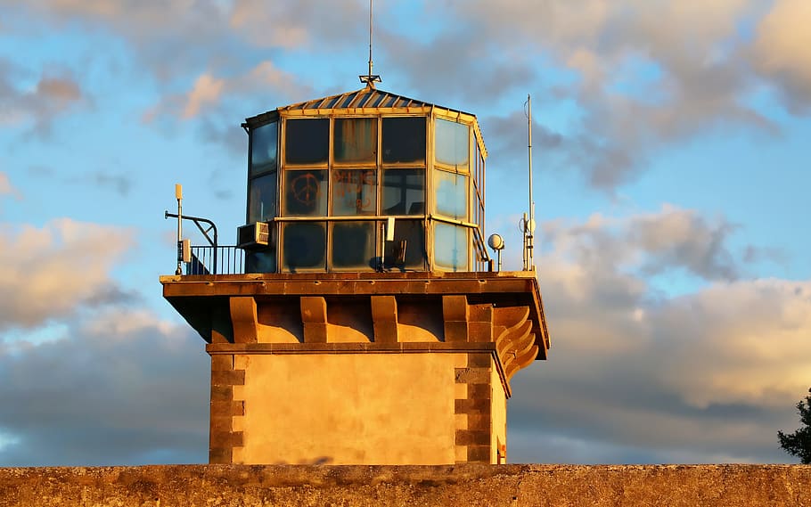 Sea, Lighthouse, Sun, Clouds, Color, surveillance, boat, glass HD wallpaper