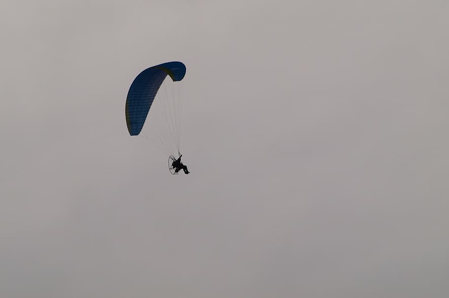 paraglider, paragliding, fly, flight, cloudiness, mid-air, sport HD wallpaper
