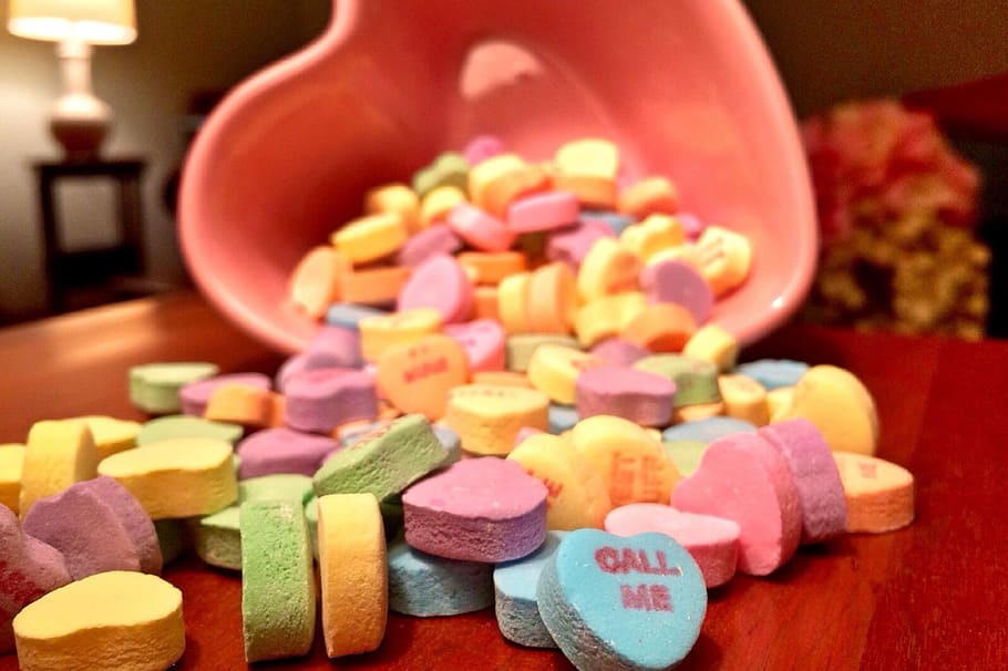 Candy, Valentine, Rainbow, Heart, Love, romantic, romance, food and drink HD wallpaper