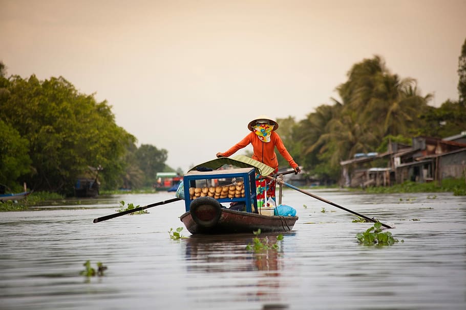 HD wallpaper: vietnam, mekong river, mekong delta, boat trip, market ...