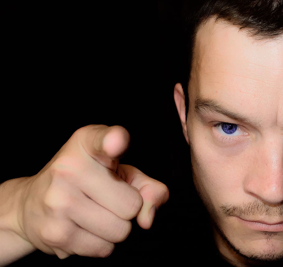 man pointing index finger, decide, people, portrait, attack HD wallpaper
