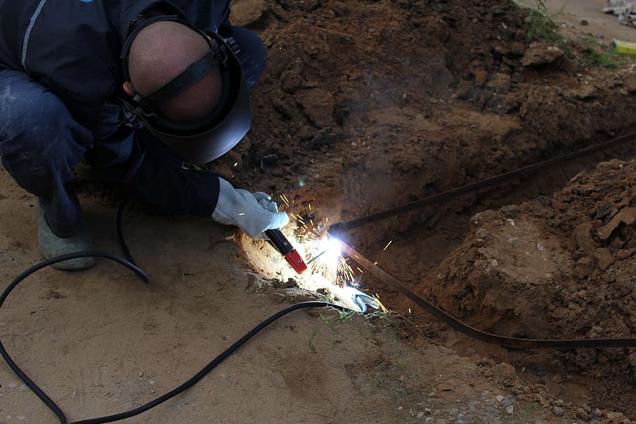 welder, welding, ground, master, iron, welding machine, construction HD wallpaper