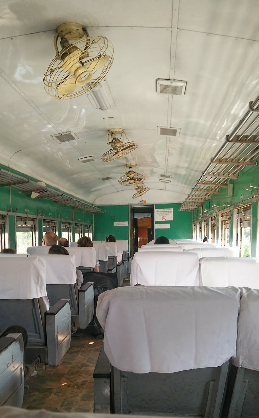 myanmar, train, first, class, fans, indoors, no People, modern HD wallpaper