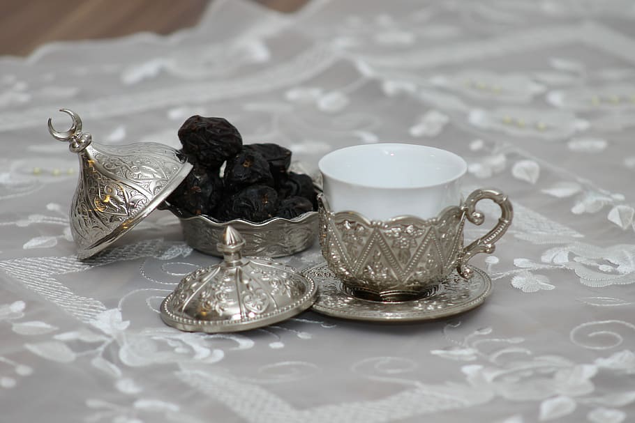 white ceramic cup, Turkish, Mocha, Dates, Drink, Eat, turkish mocha HD wallpaper