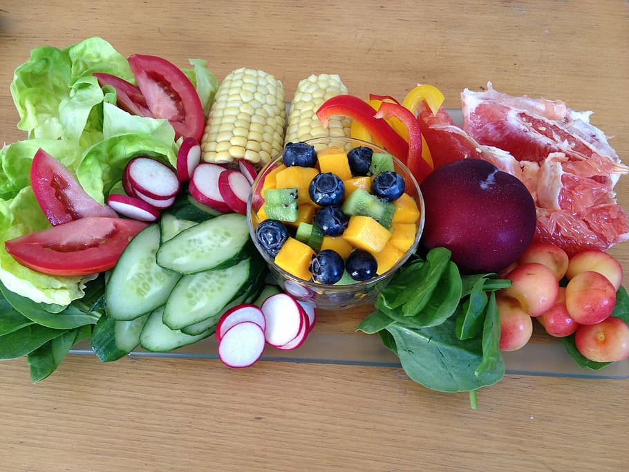 HD wallpaper: assorted vegetables, fresh, salad, vegetable fruit ...