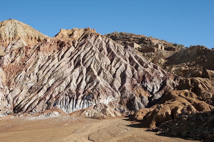 mines, spain, atmosphere, solid, nature, sky, rock formation HD wallpaper