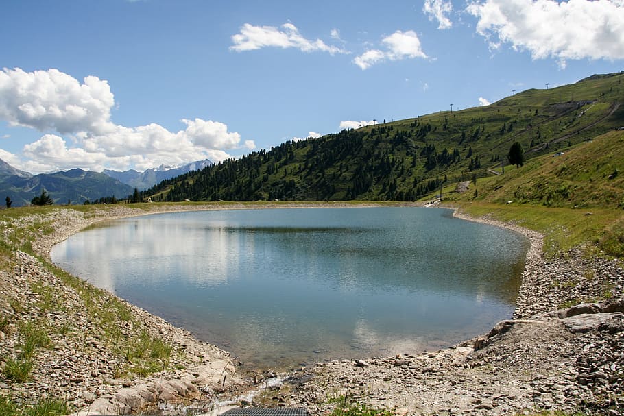 austria, more, mountains, view, water, holiday, landscape, scenics - nature HD wallpaper