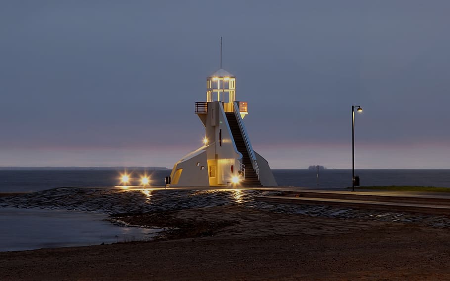 lighthouse, finland, dusk, evening, structure, architecture HD wallpaper