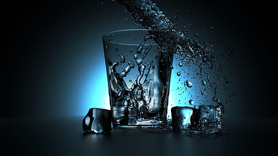 time lapse photography of highball glass with ice cube and water dew HD wallpaper