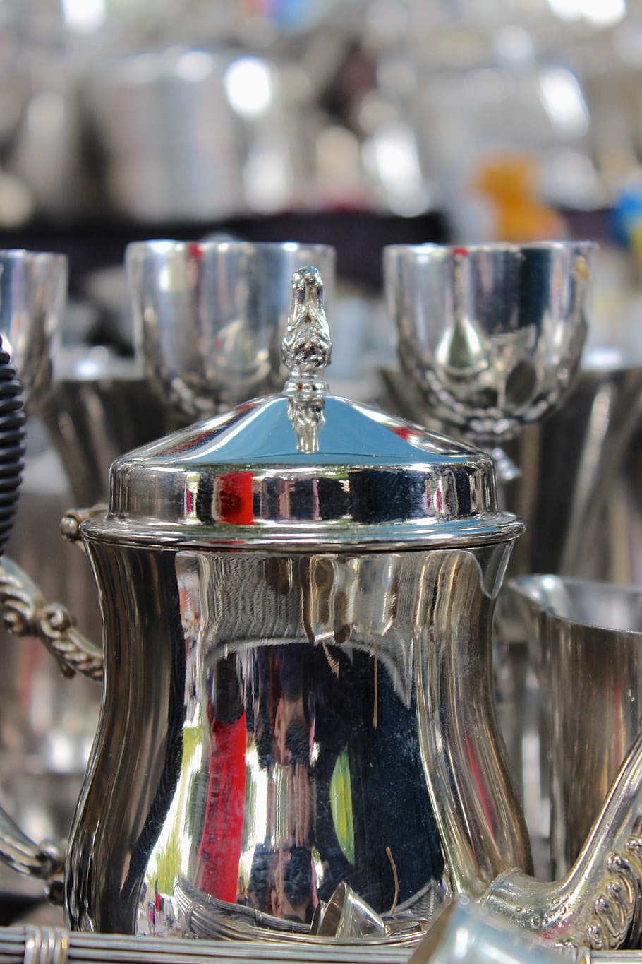 pot, silver, silver tankard, antique, shiny, polished, silverware HD wallpaper