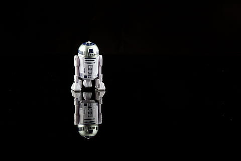 hd wallpaper star wars r2 d2 toy reflecting on black surface rd2d starwars wallpaper flare hd wallpaper star wars r2 d2 toy