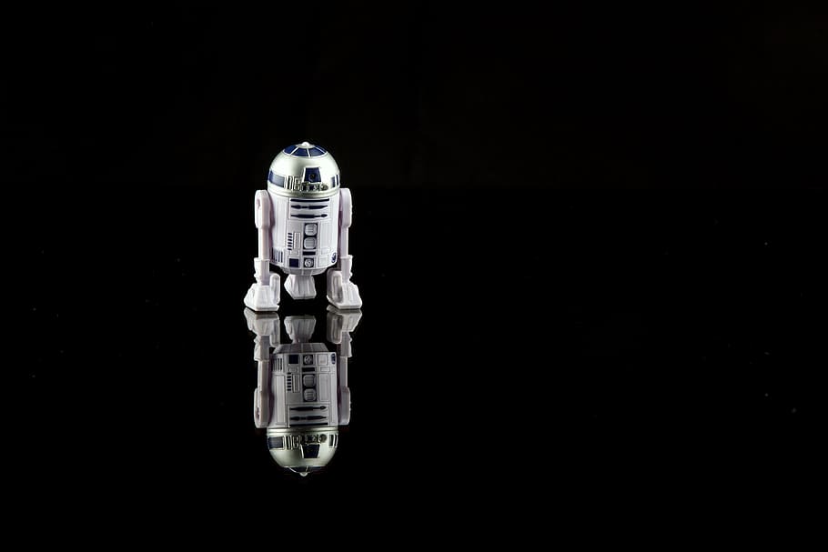 Hd Wallpaper Star Wars R2 D2 Toy Reflecting On Black Surface Rd2d Starwars Wallpaper Flare