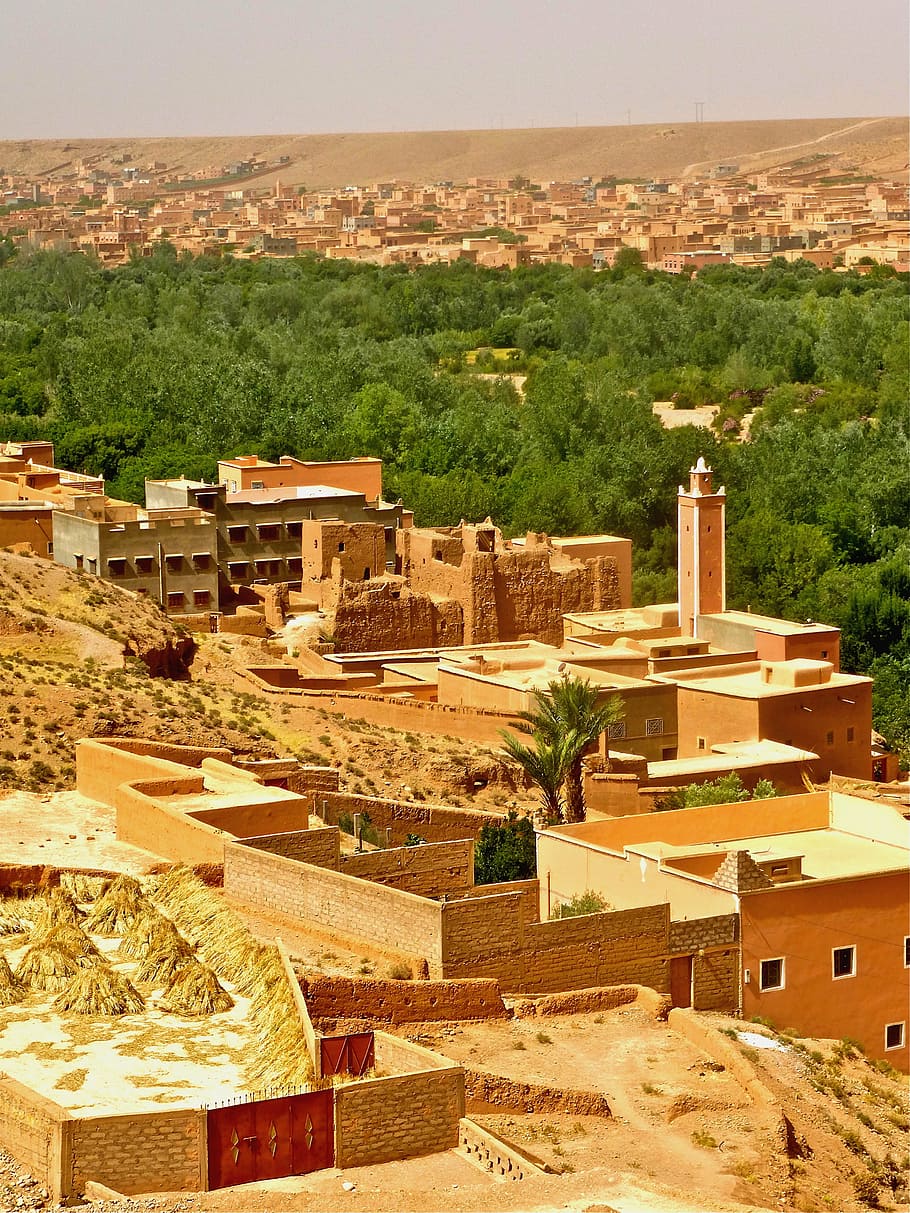 desert, minaret, morocco, adobe, architecture, built structure HD wallpaper