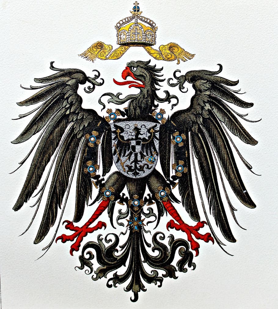 heraldry, coat of arms, eagle coat of arms, german eagle coat of arms, HD wallpaper