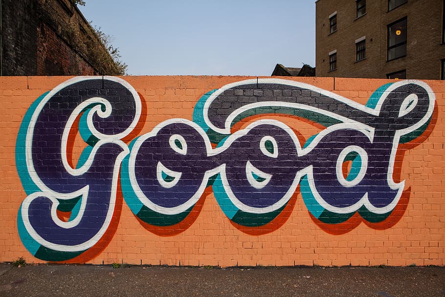 Wide angle shot of street art lettering in East London, image captured with a Canon 5D DSLR, HD wallpaper
