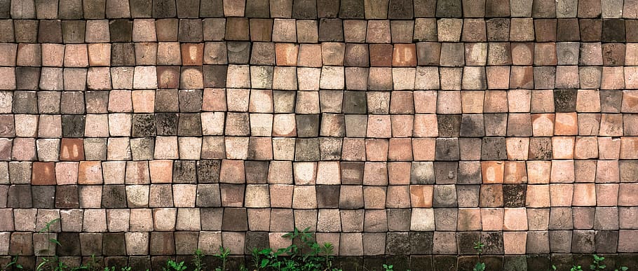 brown clay brick wall, damme, stone wall, pattern, texture, background