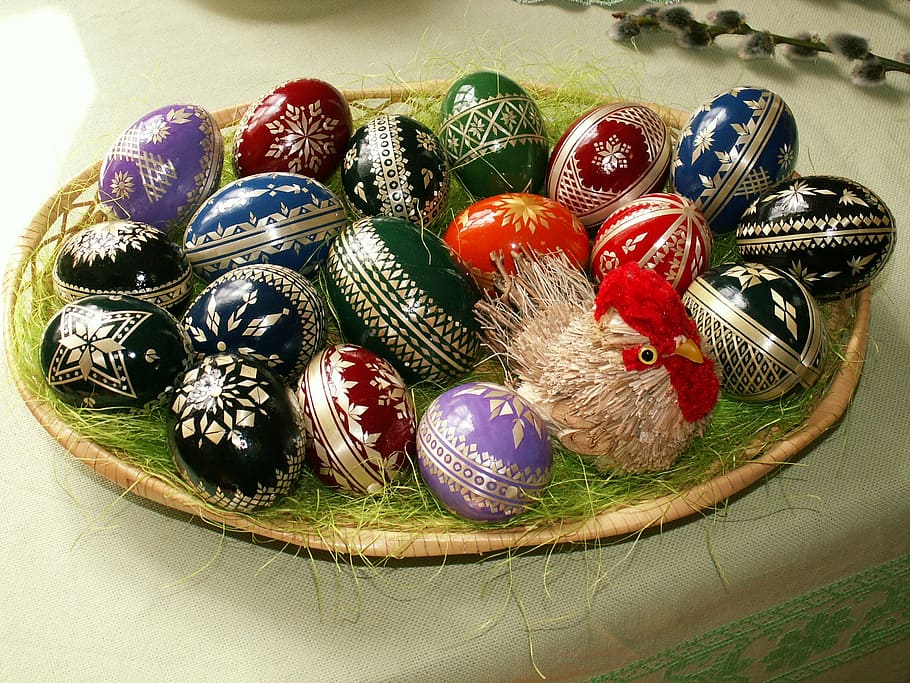 assorted-color decorative egg lot, easter, easter eggs, easter nest HD wallpaper