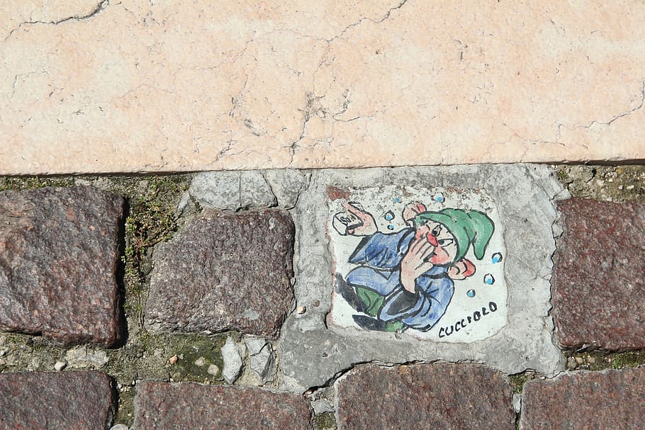 pavement, bardolino, painting, dwarf, day, architecture, wall - building feature, HD wallpaper