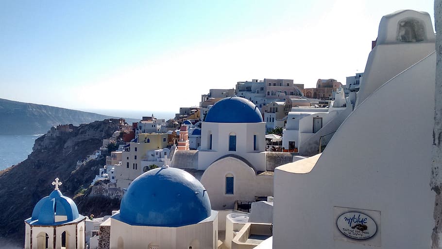 Santorini, Grecia, White Houses, cyclades Islands, greece, oia, HD wallpaper