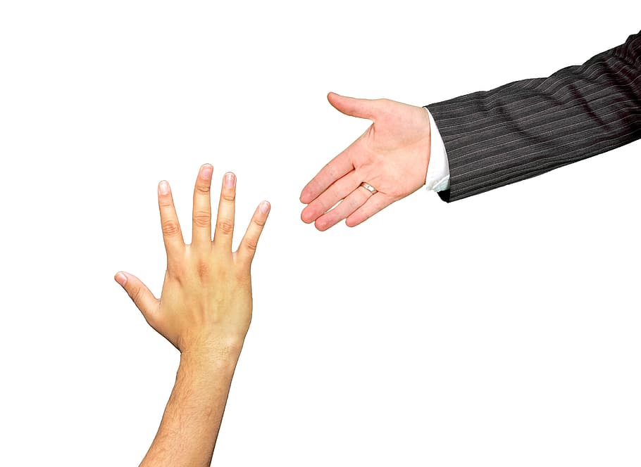 left and right human hands, Mentor, Mentoring, Help, give a hand, HD wallpaper