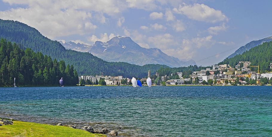 lake st moritz, engadin, high valley, rhätikon, switzerland, HD wallpaper
