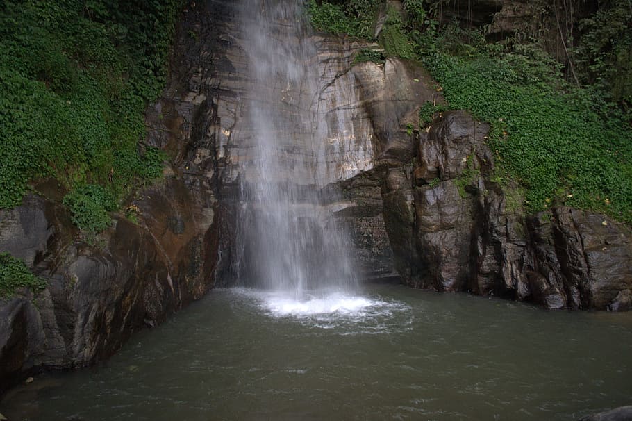 time lapse water falls, waterfall, gangtok, india, sikkim, travel, HD wallpaper