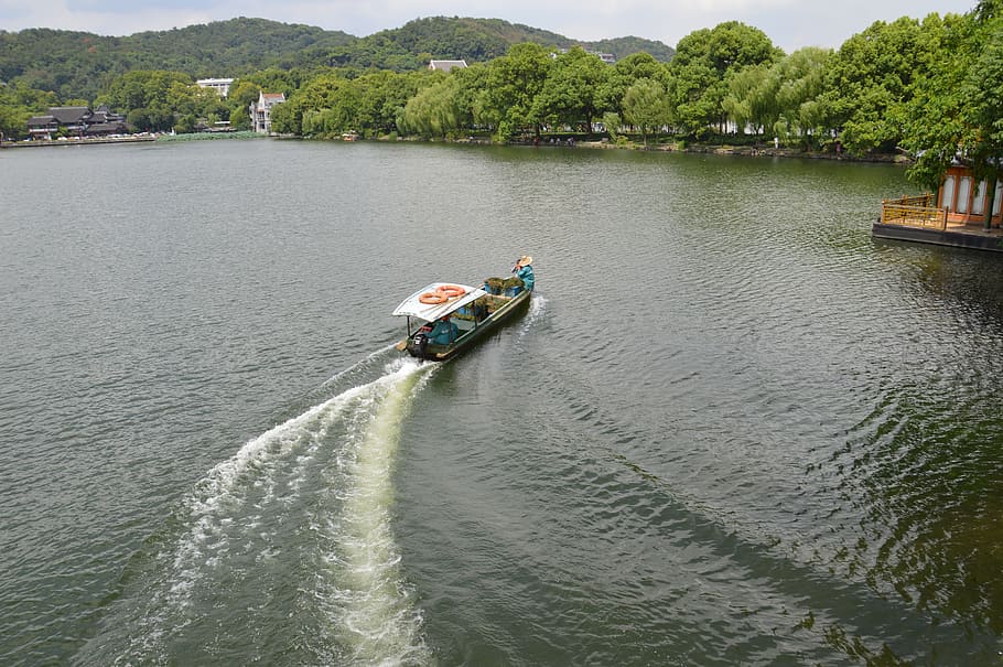 杭州, 西湖, 风景, 中国, nautical vessel, water, transportation, HD wallpaper