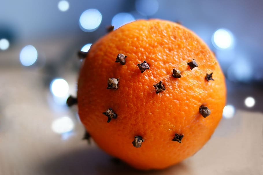 holidays, orange, cloves, backlog, orange color, food, food and drink HD wallpaper