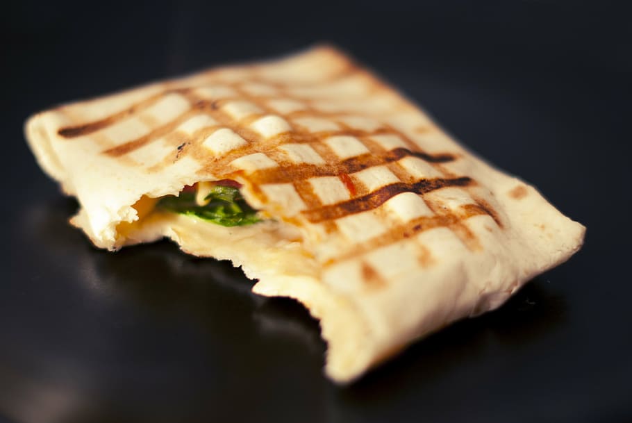 bread, close-up, food, grilled, sandwich, tortilla, gourmet HD wallpaper