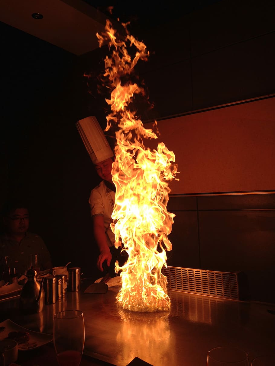 cookingchef, Fire, Barbecue, flame, burning, heat - temperature HD wallpaper