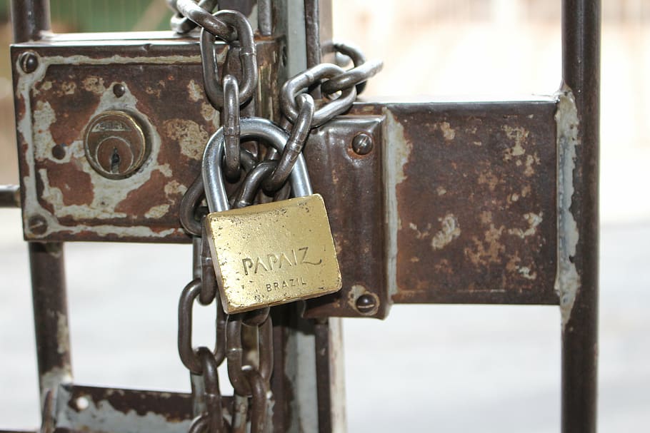 lock, padlock, security, metal, chain, safety, no people, protection HD wallpaper